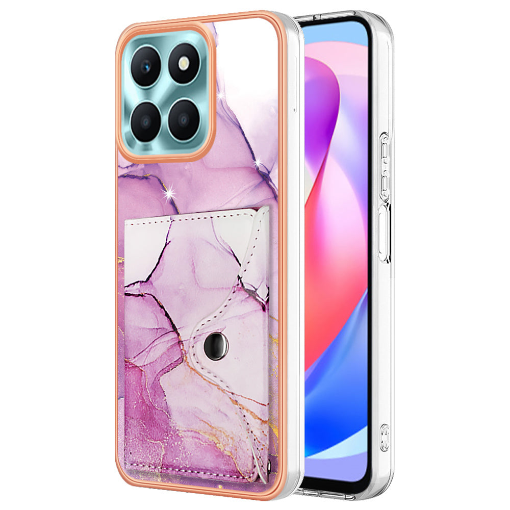 YB Leather Coating Series-9 for Honor X6a 4G Case IMD Kickstand Phone Back Cover with Card Slots YB Leather Coating Series-9 for Honor X6a 4G Case IMD Kickstand Phone Back Cover with Card Slots